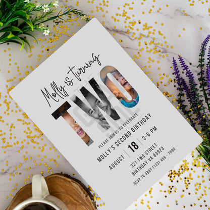 Second Birthday Invitation Gender Neutral Birthday Invite Customizable Invitation 2nd Birthday Invitation Boy Birthday Girl Birthday