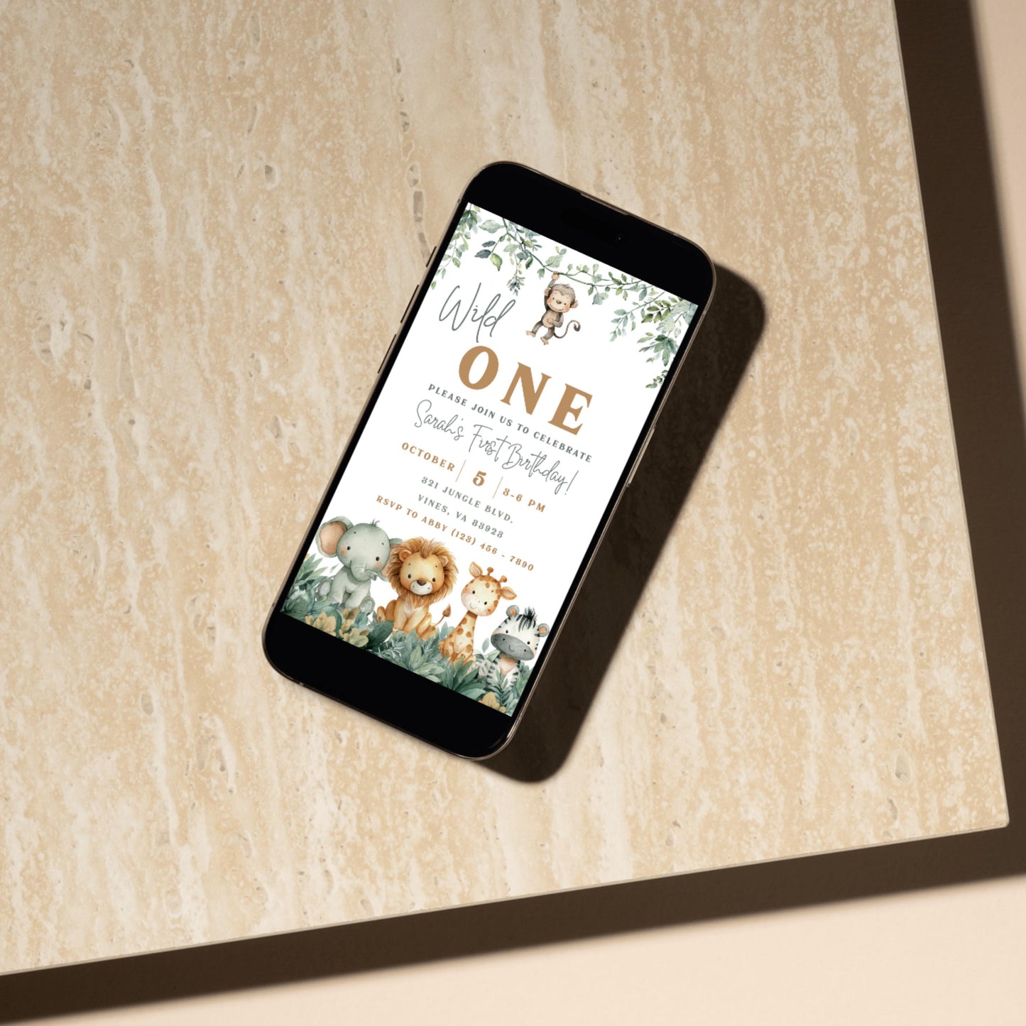 Wild One Invitation First Birthday Invite Gender Neutral Birthday Invite 1st Birthday Invite Safari 1st Birthday Template Digital Download