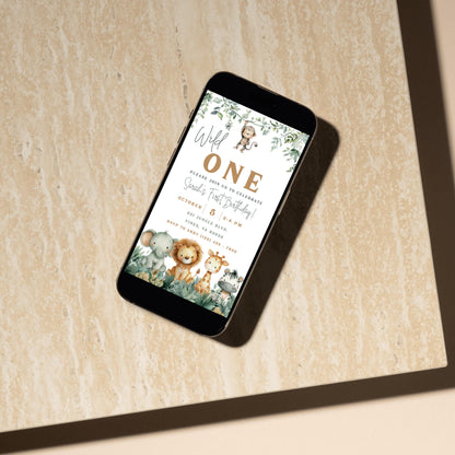 Wild One Invitation First Birthday Invite Gender Neutral Birthday Invite 1st Birthday Invite Safari 1st Birthday Template Digital Download