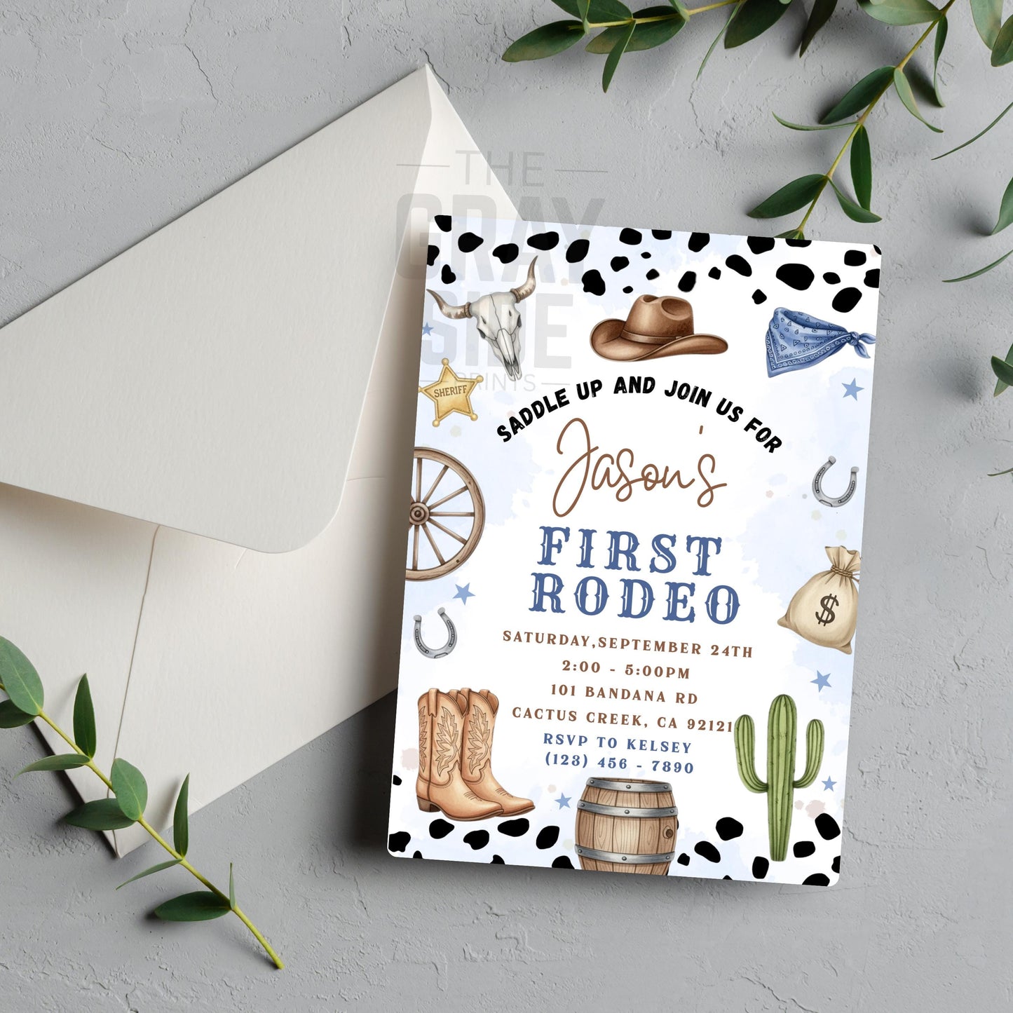 First Rodeo Birthday Invitation Editable Invite 1st Rodeo Birthday Invite Cowboy Invite 1st Rodeo Invite Canva Template Boys 1st Birthday