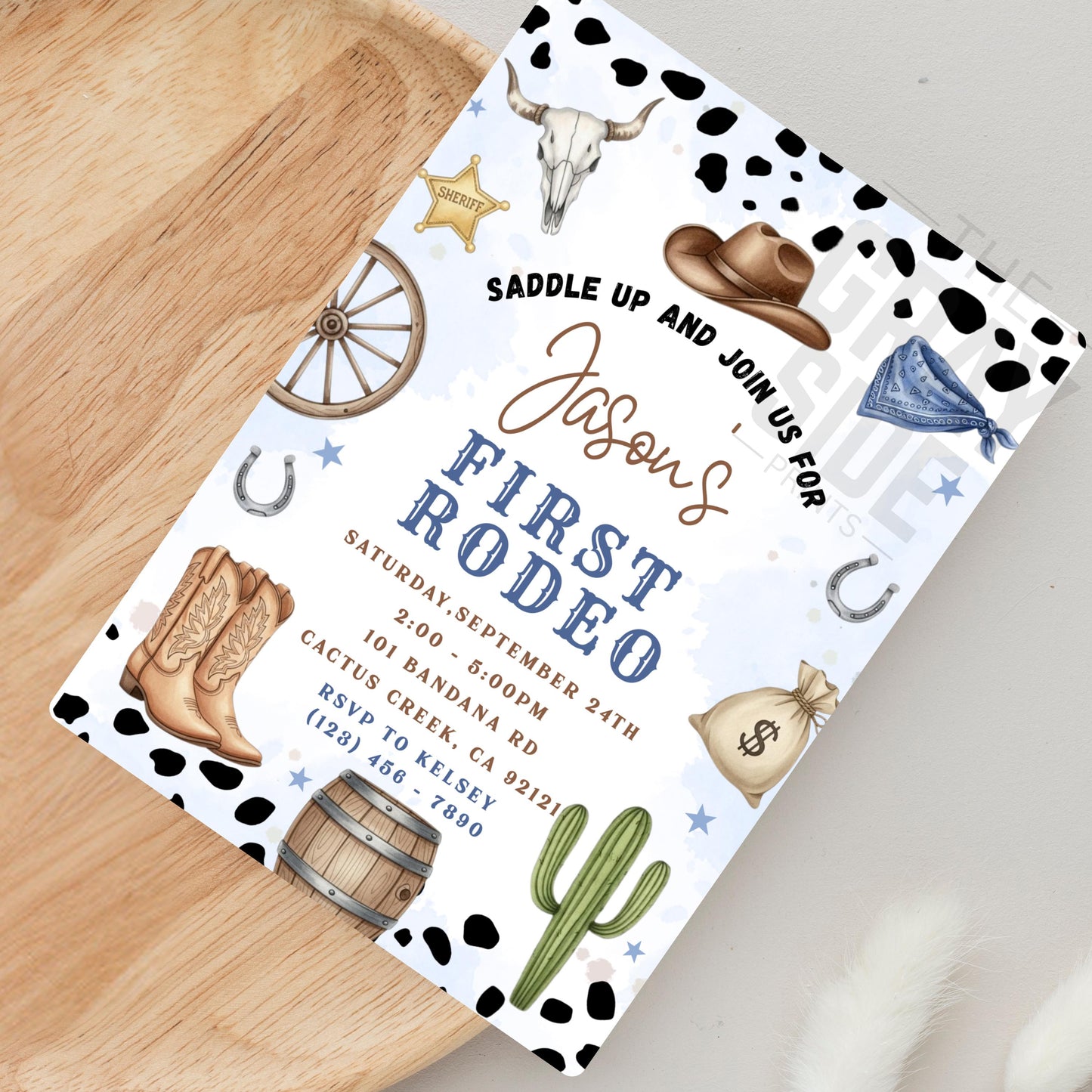 First Rodeo Birthday Invitation Editable Invite 1st Rodeo Birthday Invite Cowboy Invite 1st Rodeo Invite Canva Template Boys 1st Birthday