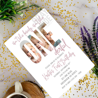 Isn’t She Lovely 1st Birthday Invitation ONEderful Girl Birthday Invite Editable Invitation Canva Template Girls First Birthday Invite