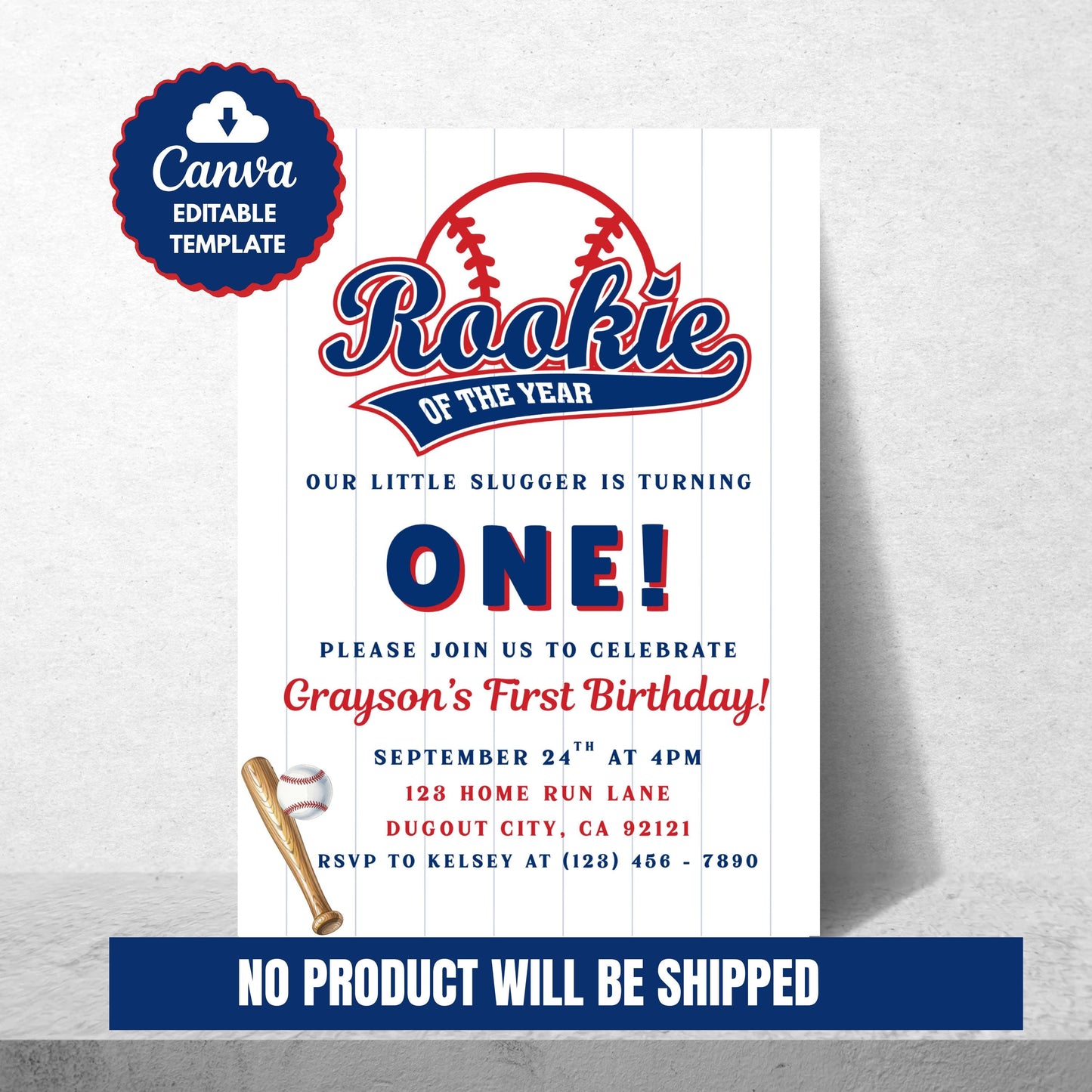 First Birthday Invite Baseball First Birthday Invite Baseball Rookie of the Year Birthday Invitation Rookie Birthday Invite Rookie Year