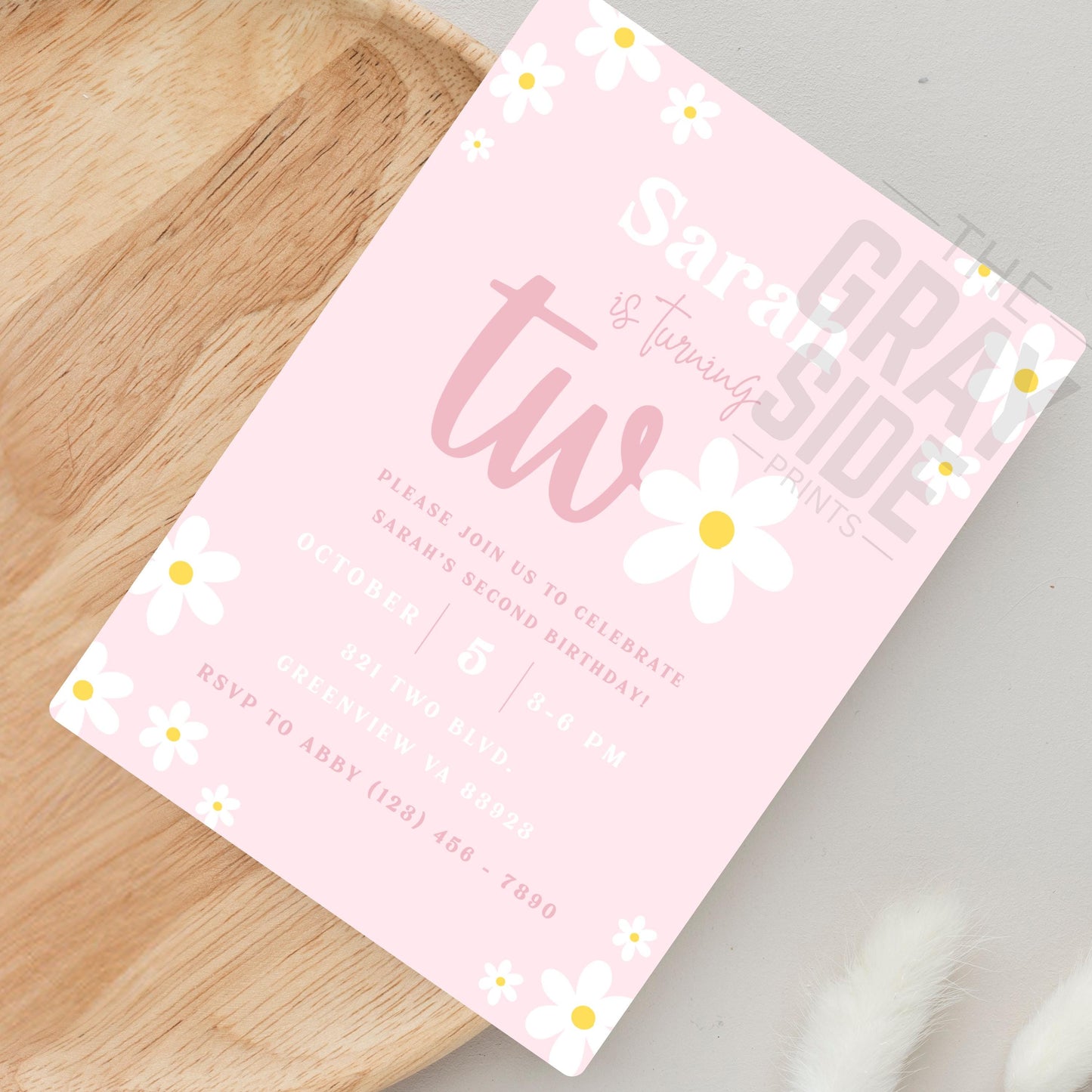 Boho 2nd Birthday Invitation Retro Daisy 2nd Birthday Invite Daisy Groovy Girl Birthday Invite Editable Instant Digital Download