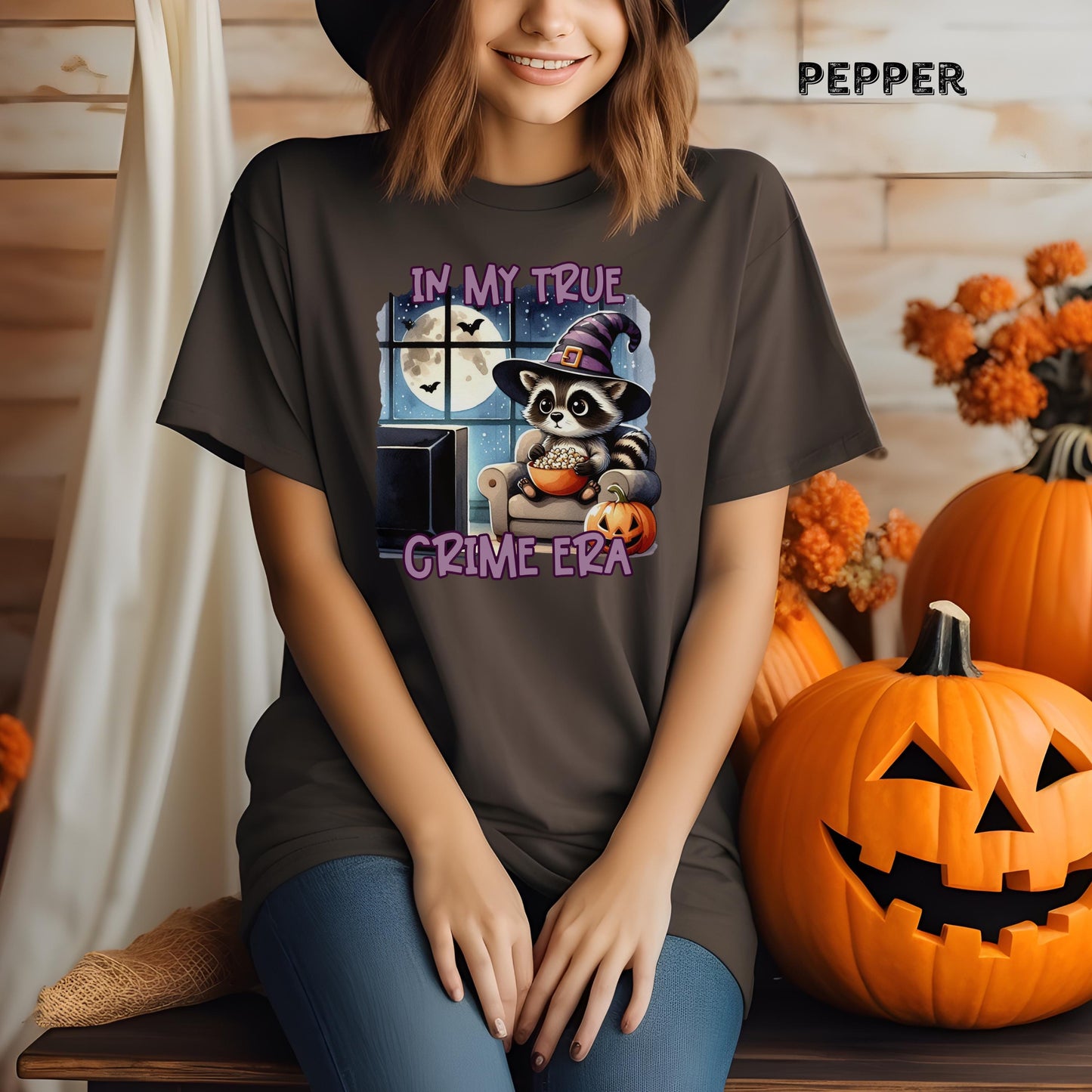 Cute Halloween Shirt In My True Crime Era Spooky Season Womens Shirts Fall Shirt Cute Pumpkin Shirt Comfort Colors Womens Fall Shirt