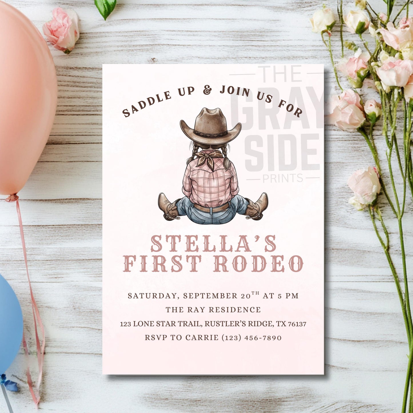 First Rodeo Birthday Invitation Cowgirl Western Party Invite Editable Girl Rodeo Template Girls First Birthday Invite Canva Digital Download