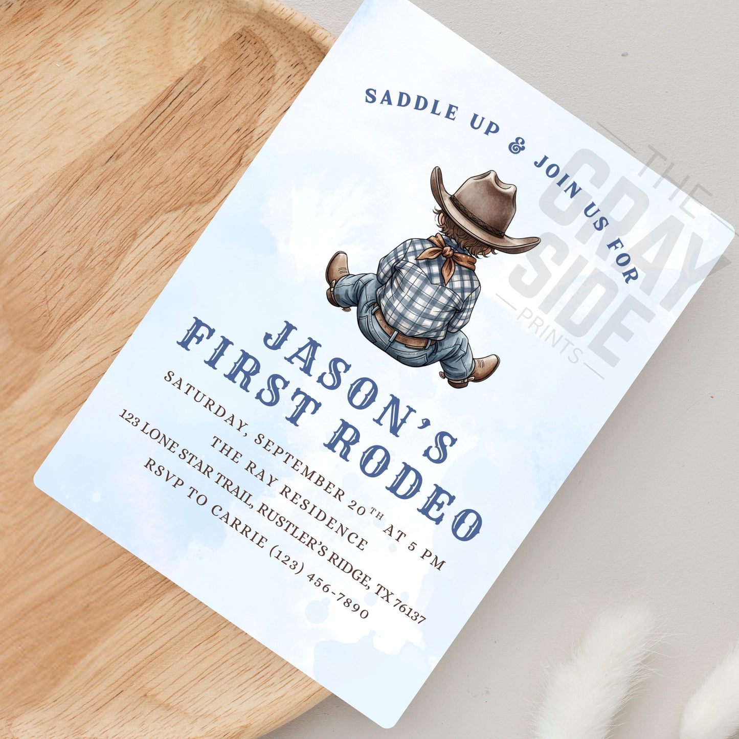 First Rodeo Birthday Invitation Cowboy Western Party Invite Editable Boy Rodeo Template Boy First Birthday Invite Canva Digital Download