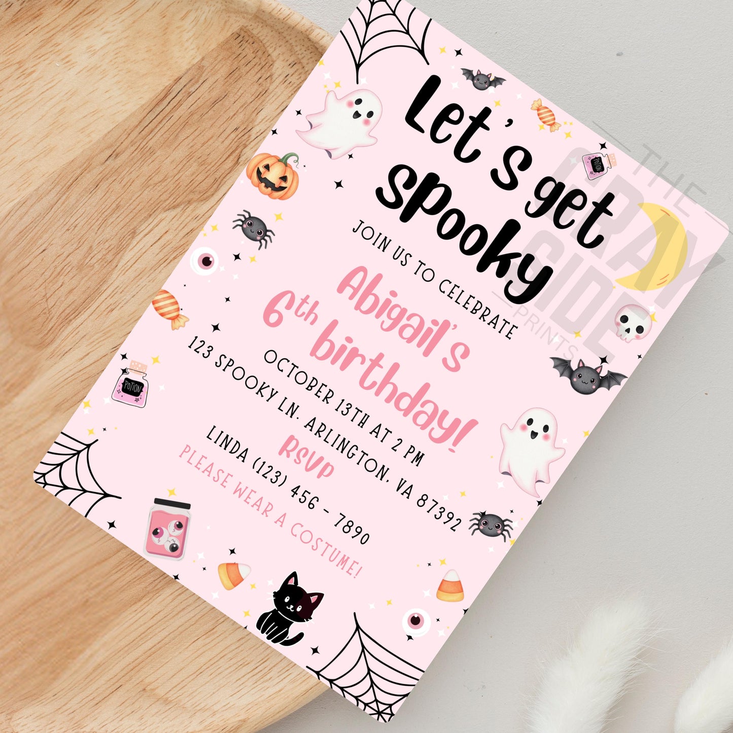 Spooky Birthday Invitation Halloween Birthday Party Invite Cute Ghost 1st Birthday Girls Spooktacular Halloween Birthday Invite 1st Boo Day
