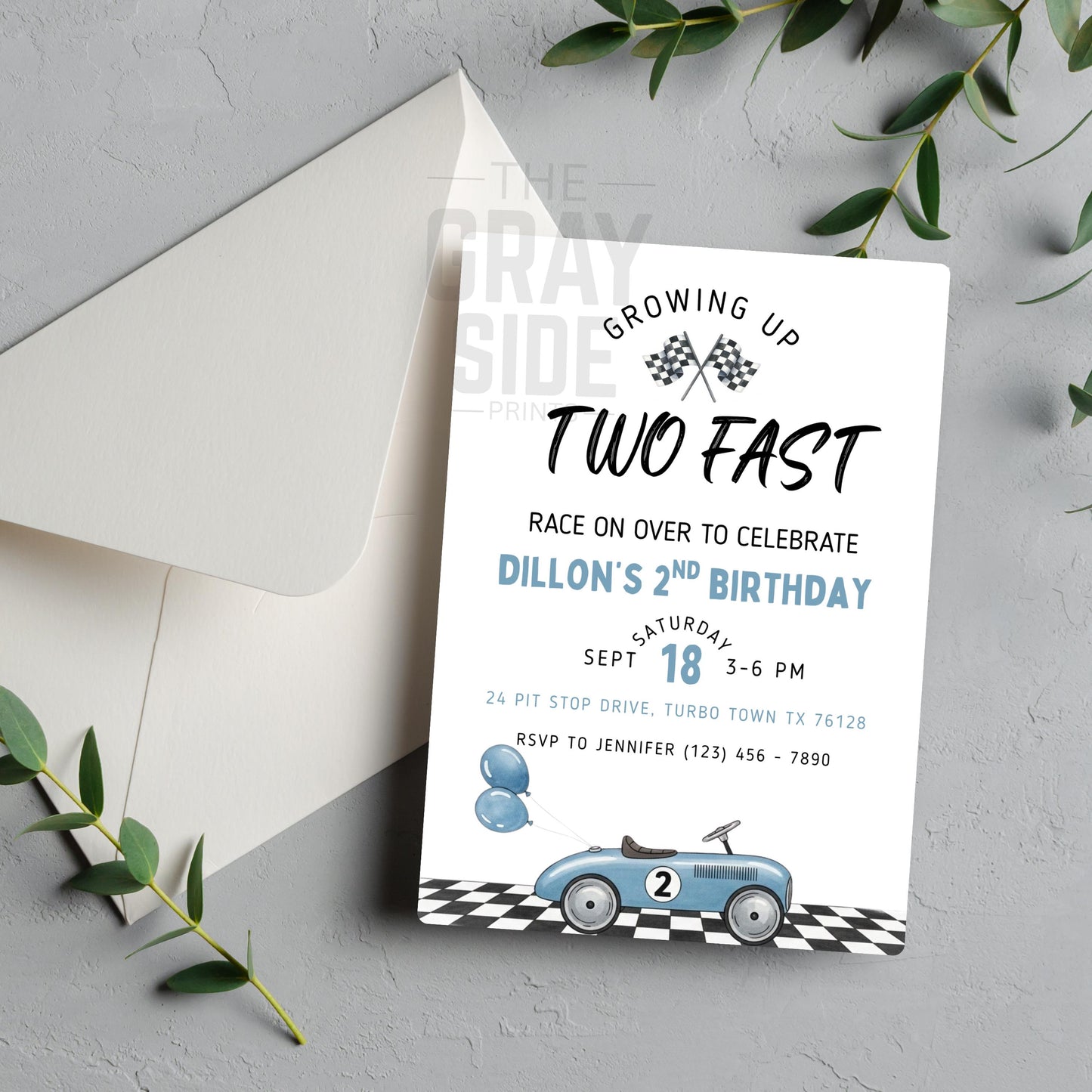 Growing Up Two Fast Invitation 2nd Birthday Race Car Birthday Invite Boy Car Invite Editable Birthday Invite Race Car Invitation Boys Invite