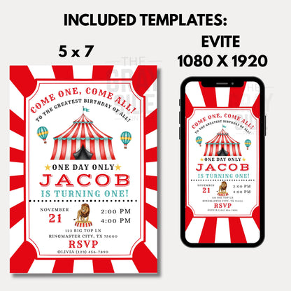 Come One Come All Carnival Birthday Invitation Carnival Invite Circus Birthday Invitation Circus Invite Boys Circus Birthday Invite