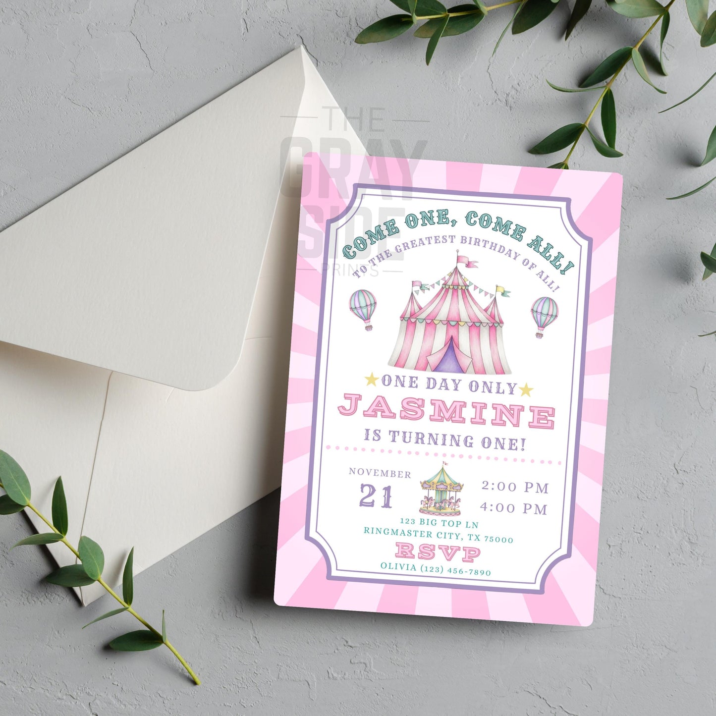 Pink Carnival Birthday Invitation Carnival Invite Circus Birthday Invitation Circus Invite Girls Circus Birthday Invite Editable Template