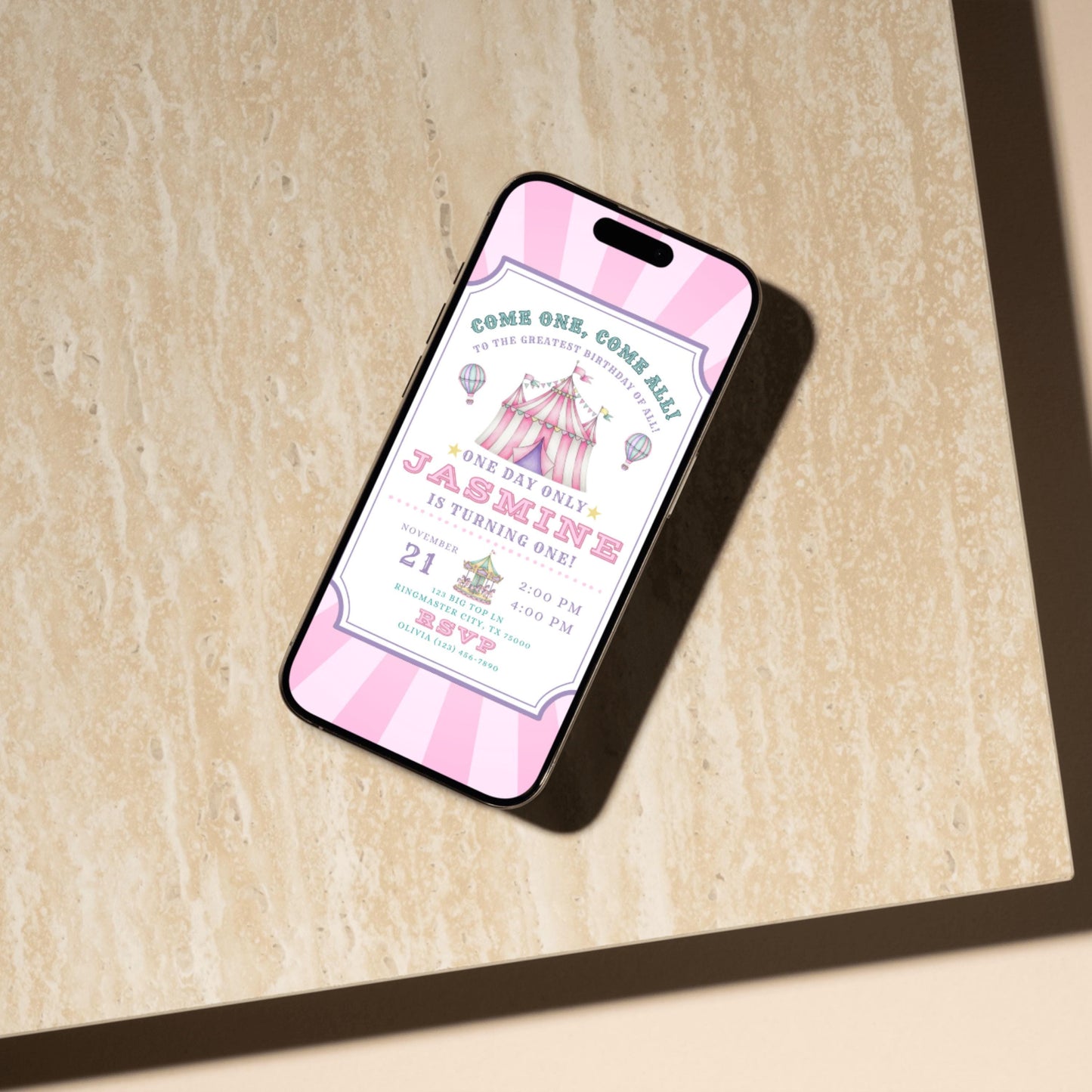 Pink Carnival Birthday Invitation Carnival Invite Circus Birthday Invitation Circus Invite Girls Circus Birthday Invite Editable Template