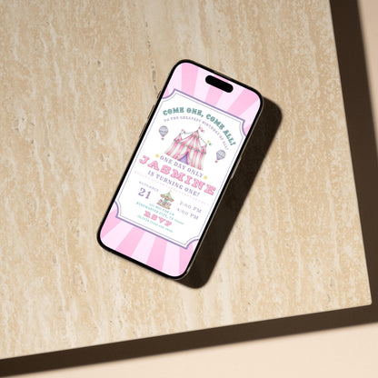 Pink Carnival Birthday Invitation Carnival Invite Circus Birthday Invitation Circus Invite Girls Circus Birthday Invite Editable Template