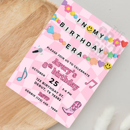 Girls Birthday Invite Era Birthday Invitation Girls Music Invite Birthday Era Party Invite Era Invitation Editable Template Digital Download