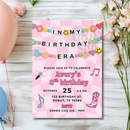 Girls Birthday Invite Era Birthday Invitation Girls Music Invite Birthday Era Party Invite Era Invitation Editable Template Digital Download