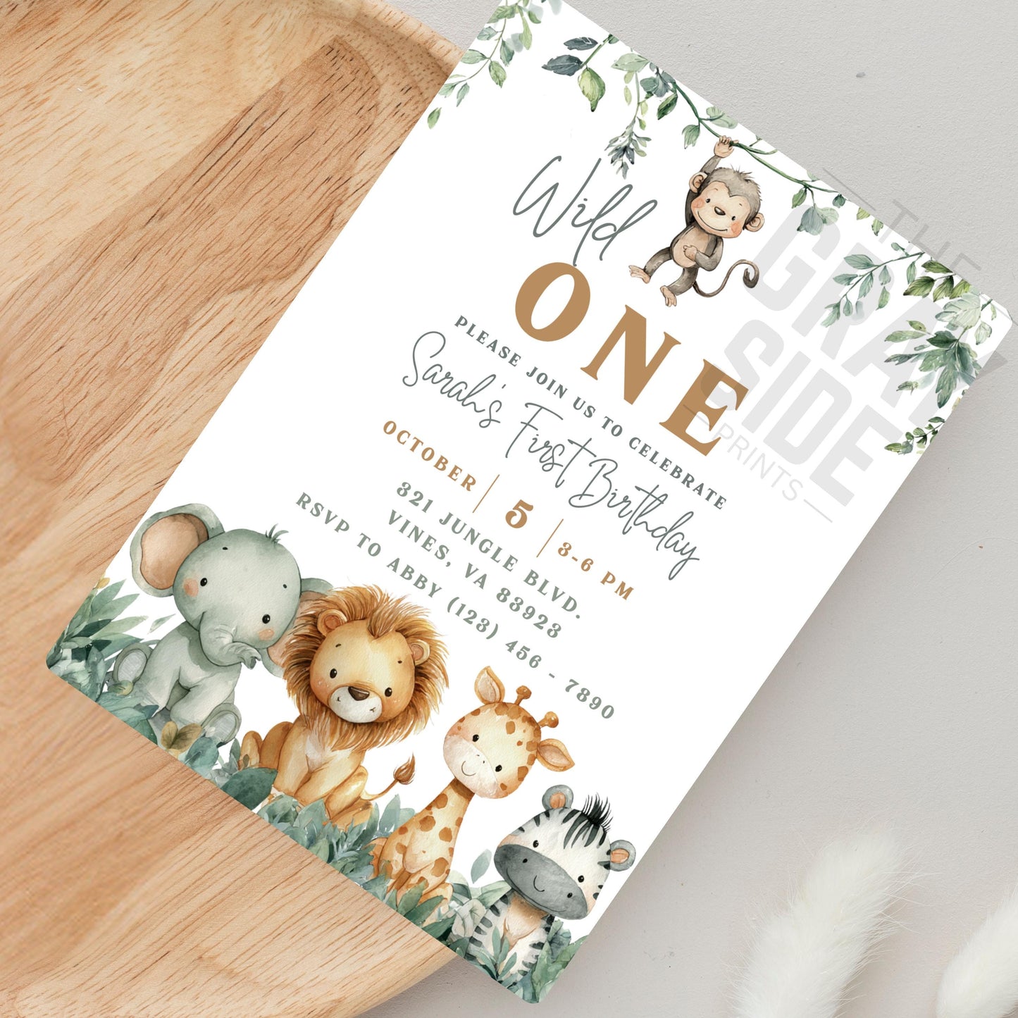 Wild One Invitation First Birthday Invite Gender Neutral Birthday Invite 1st Birthday Invite Safari 1st Birthday Template Digital Download