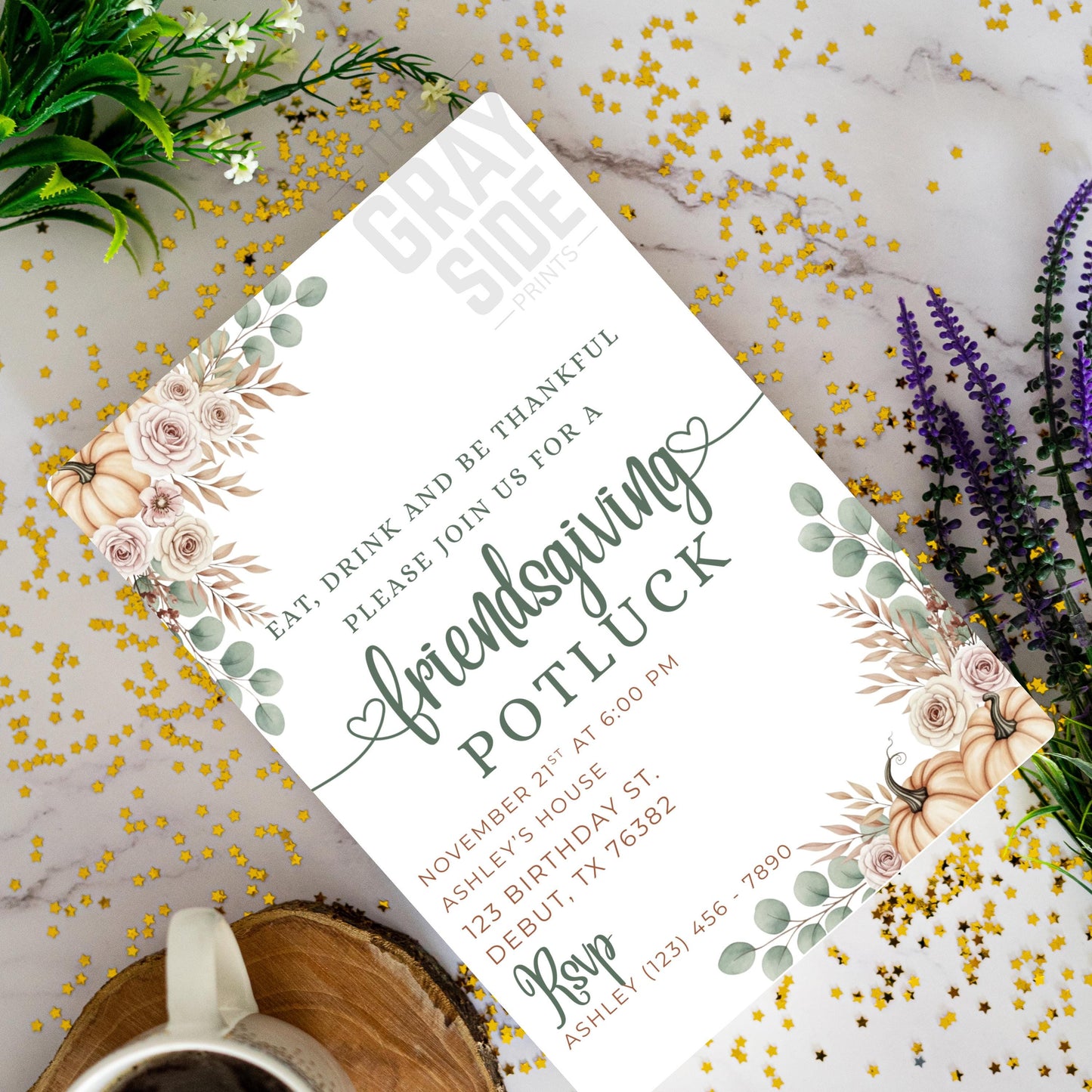 Friendsgiving Dinner invite Friendsgiving Invitattion Template Thanksgiving Invite Printable Digital Download Fall Dinner Invitation