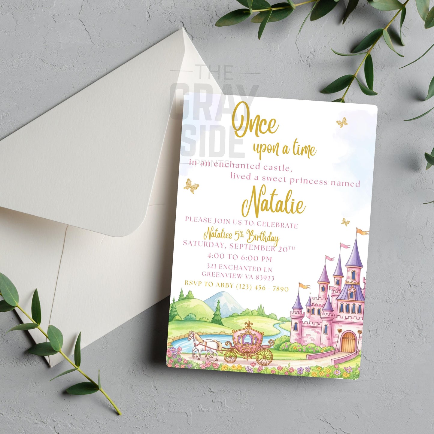 Princess Birthday Invitation Princess Castle Party Invite Editable Princess Invitation Girls Fairytale Girls Princess Birthday Party Invite