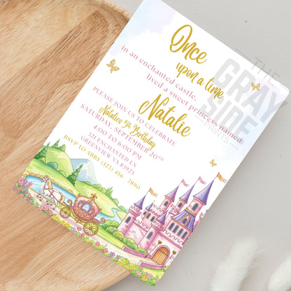 Princess Birthday Invitation Princess Castle Party Invite Editable Princess Invitation Girls Fairytale Girls Princess Birthday Party Invite