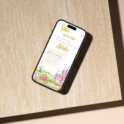 Princess Birthday Invitation Princess Castle Party Invite Editable Princess Invitation Girls Fairytale Girls Princess Birthday Party Invite