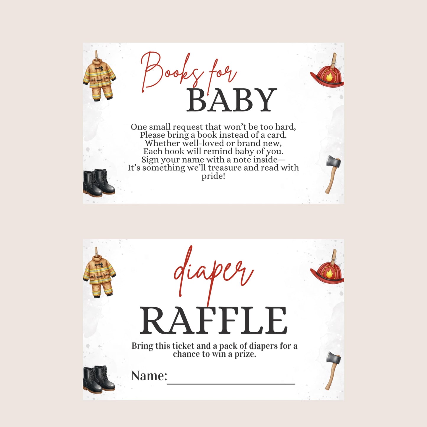 A Little Firefighter Baby Shower Bundle Baby Shower Bundle Invitation Fire Truck Baby Shower Fireman Invite Boy Baby Shower Girl Baby Shower