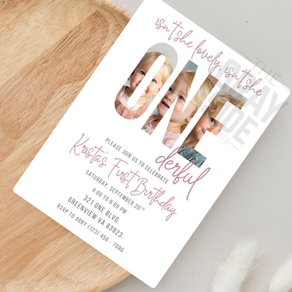 Isn’t She Lovely 1st Birthday Invitation ONEderful Girl Birthday Invite Editable Invitation Canva Template Girls First Birthday Invite
