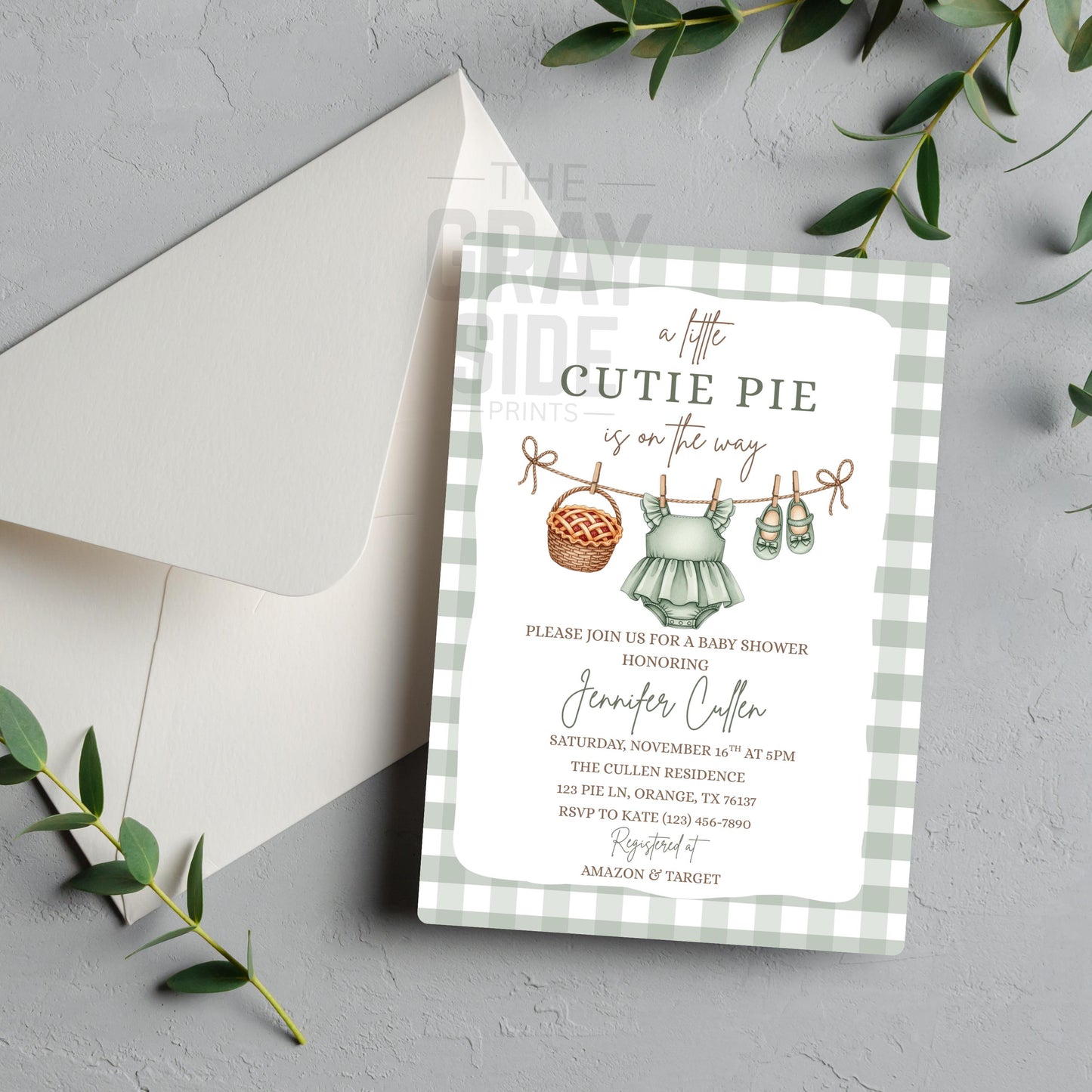 A Little Cutie Pie is on the Way Baby Shower Invite Cutie Pie Baby Shower Invitation Template Boho Fall Autumn Baby Brunch Invite Editable