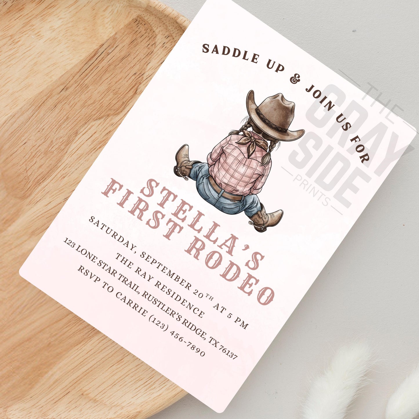 First Rodeo Birthday Invitation Cowgirl Western Party Invite Editable Girl Rodeo Template Girls First Birthday Invite Canva Digital Download