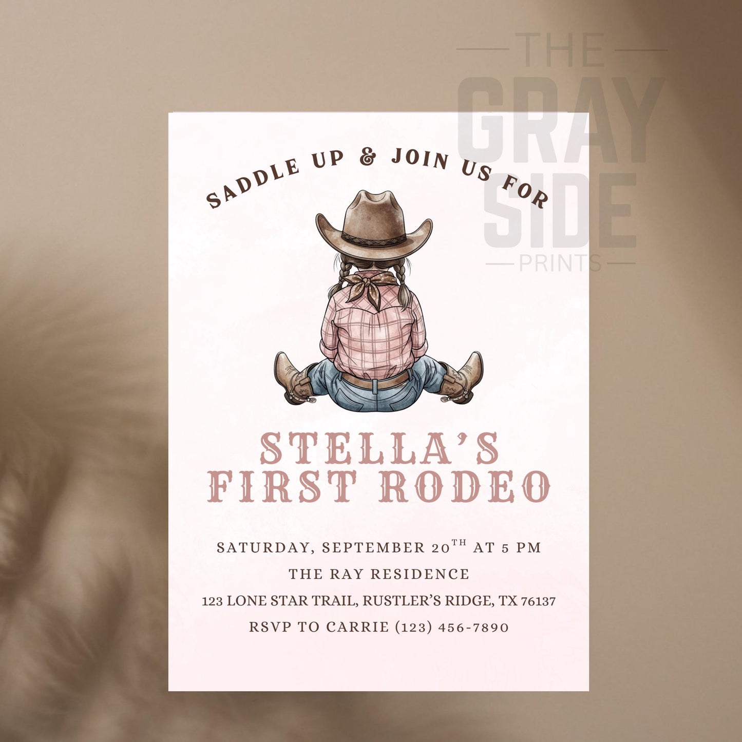 First Rodeo Birthday Invitation Cowgirl Western Party Invite Editable Girl Rodeo Template Girls First Birthday Invite Canva Digital Download