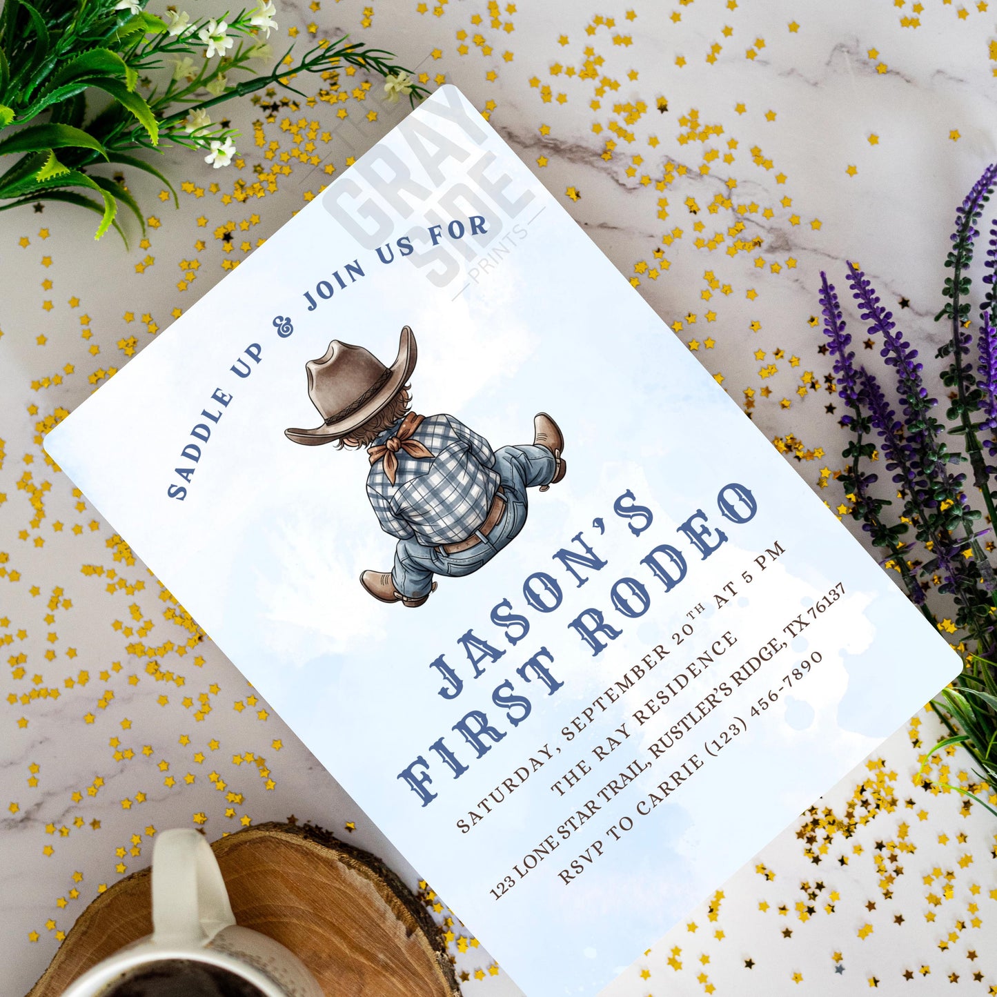 First Rodeo Birthday Invitation Cowboy Western Party Invite Editable Boy Rodeo Template Boy First Birthday Invite Canva Digital Download