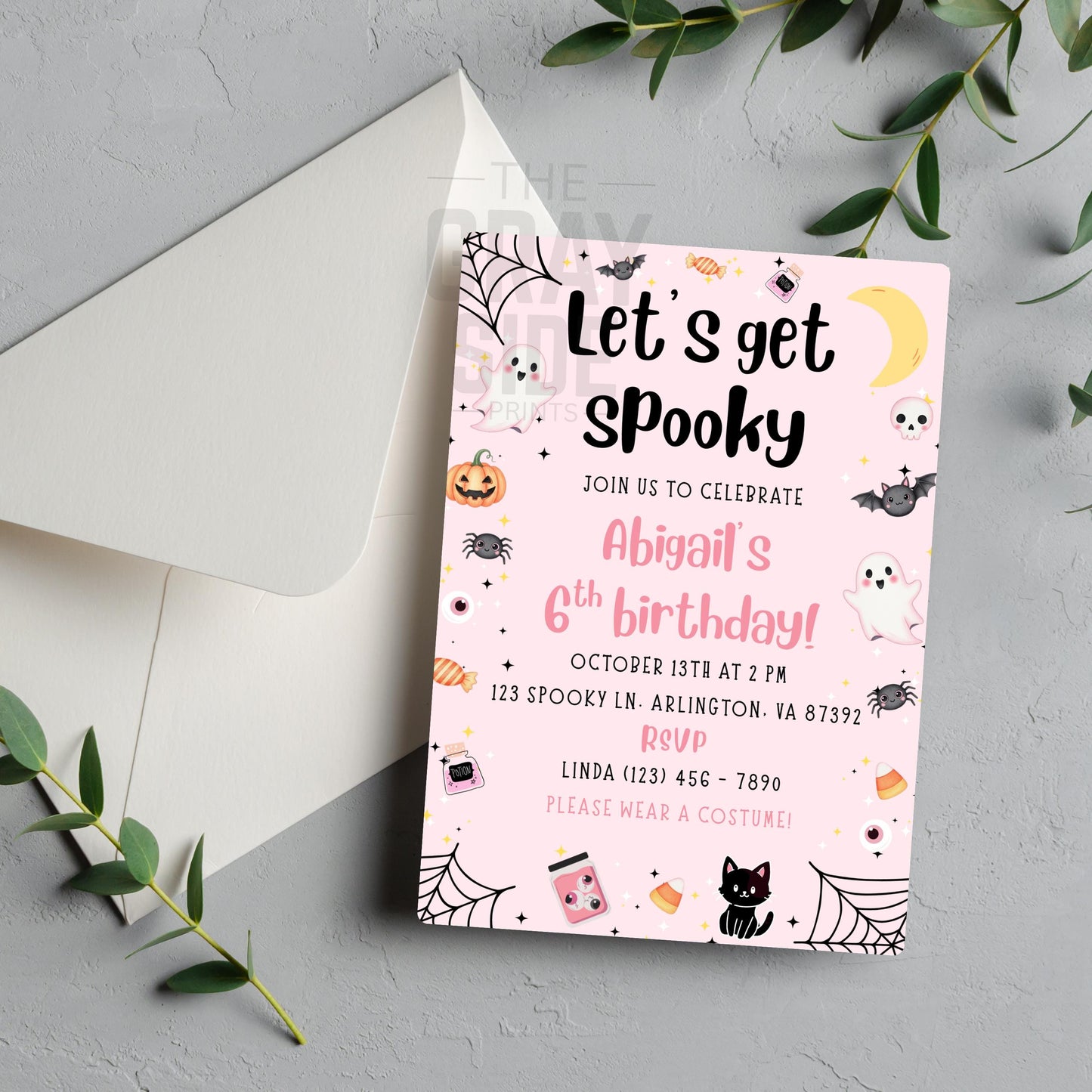 Spooky Birthday Invitation Halloween Birthday Party Invite Cute Ghost 1st Birthday Girls Spooktacular Halloween Birthday Invite 1st Boo Day