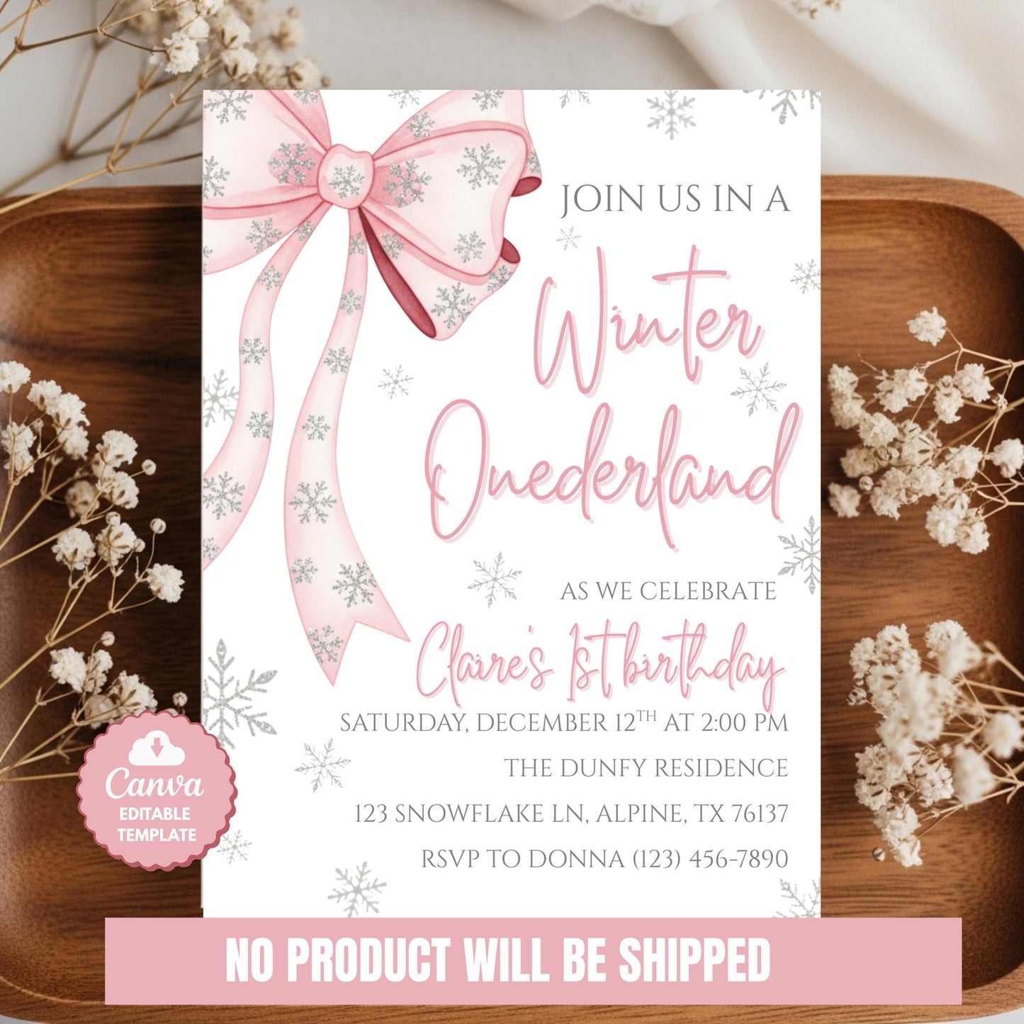 Winter Onederland First Birthday Invite Pink Bow Birthday Invitation Winter Wonderland 1st Birthday Girls First Birthday Editable Invite Winter Onederland First Birthday Invite Pink Bow Birthday Invitation Winter Wonderland 1st Birthday Girls Winter Birthday Editable Template