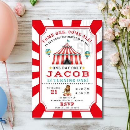 Come One Come All Carnival Birthday Invitation Carnival Invite Circus Birthday Invitation Circus Invite Boys Circus Birthday Invite