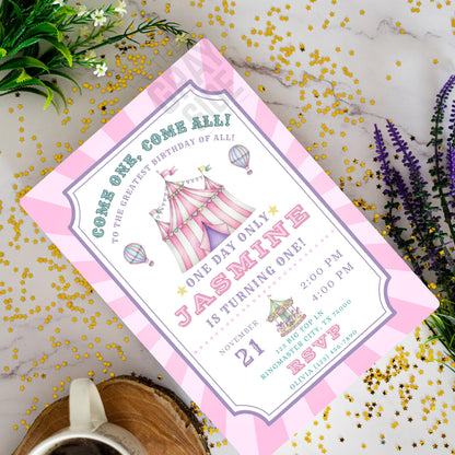 Pink Carnival Birthday Invitation Carnival Invite Circus Birthday Invitation Circus Invite Girls Circus Birthday Invite Editable Template