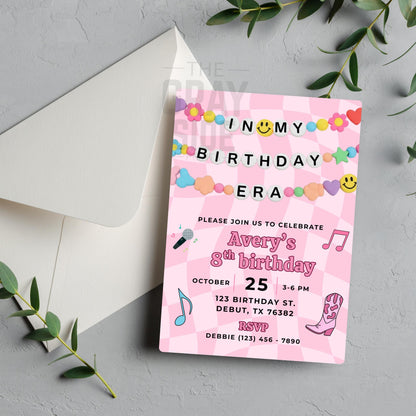 Girls Birthday Invite Era Birthday Invitation Girls Music Invite Birthday Era Party Invite Era Invitation Editable Template Digital Download