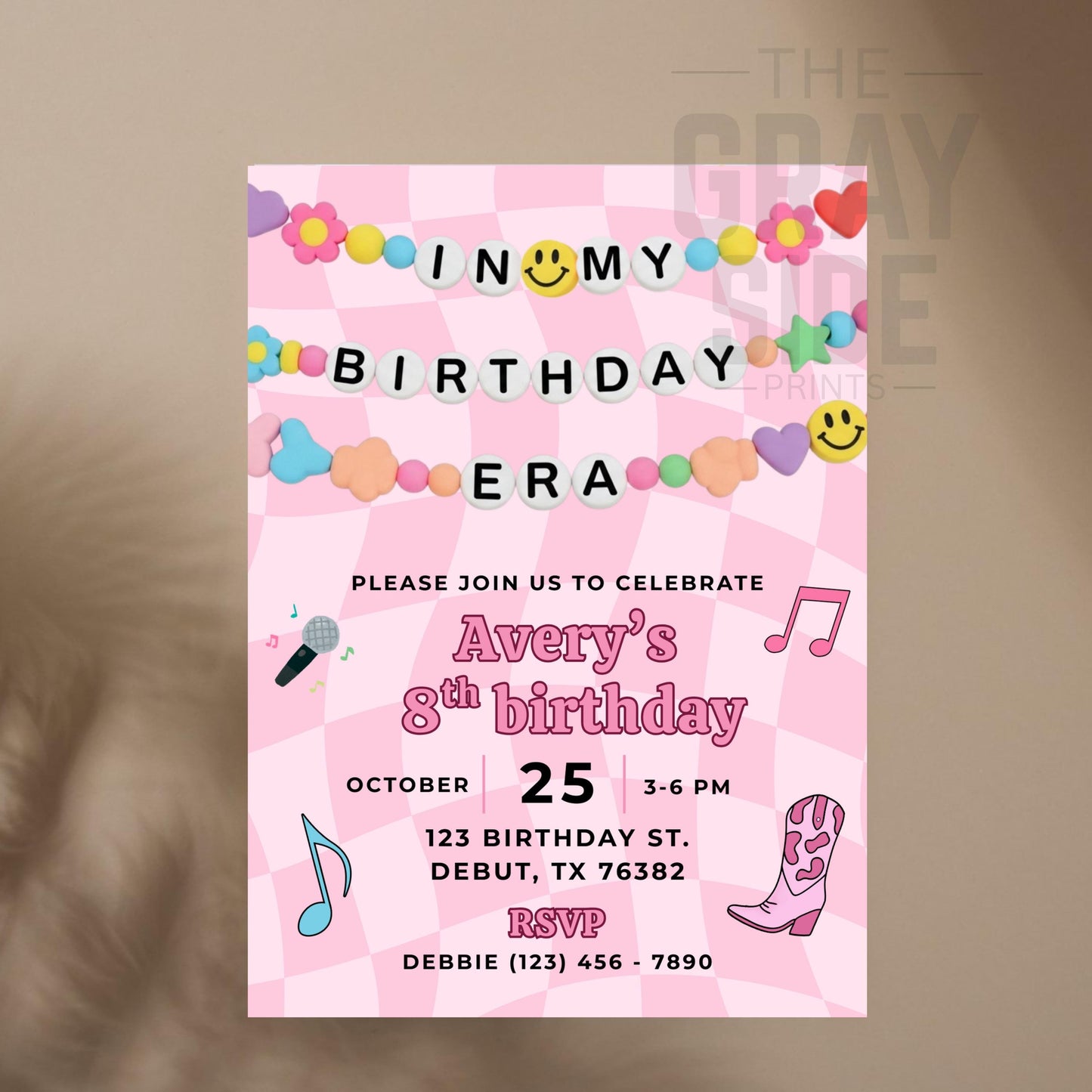 Girls Birthday Invite Era Birthday Invitation Girls Music Invite Birthday Era Party Invite Era Invitation Editable Template Digital Download