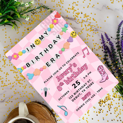 Girls Birthday Invite Era Birthday Invitation Girls Music Invite Birthday Era Party Invite Era Invitation Editable Template Digital Download