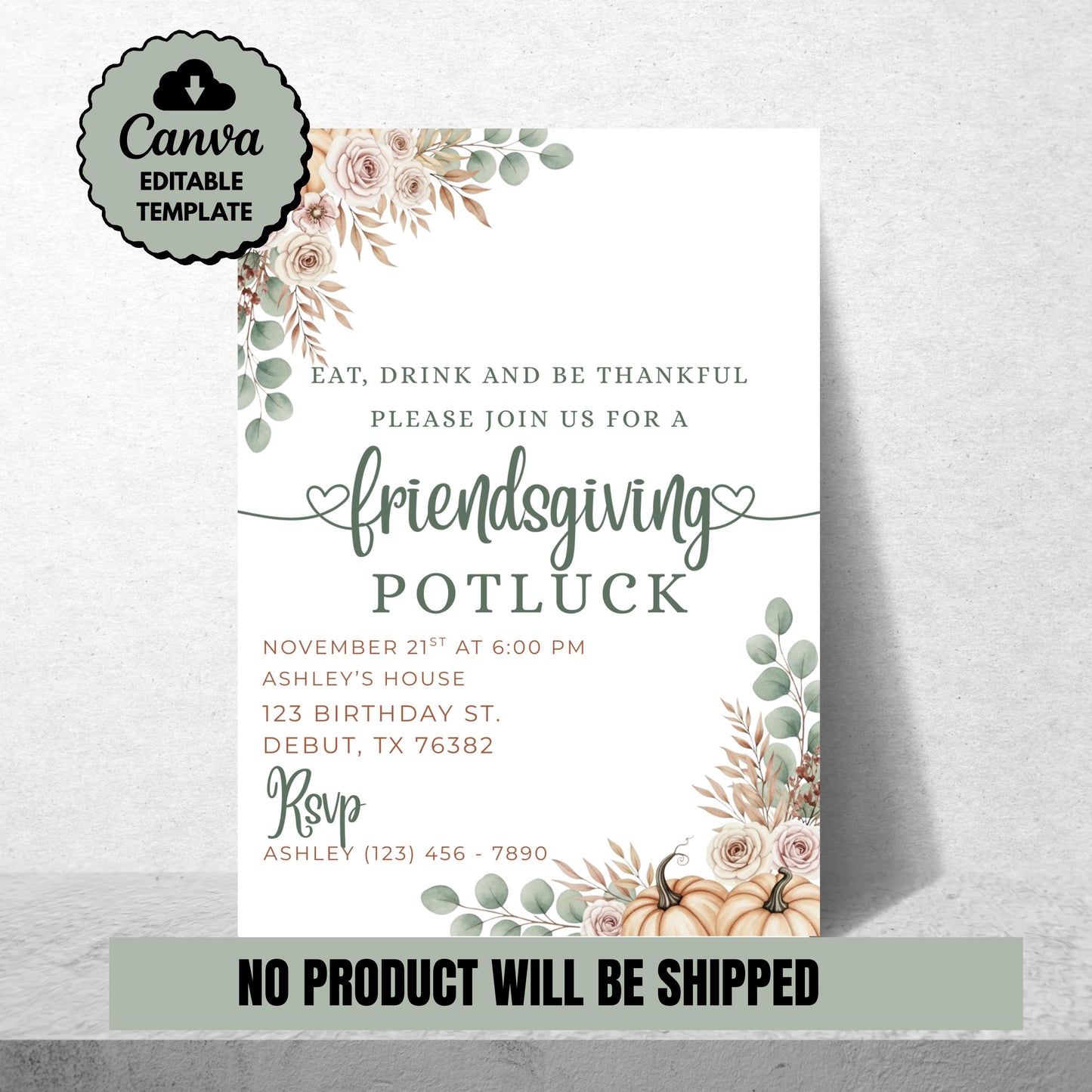 Friendsgiving invitation Friendsgiving Dinner Invite Template Thanksgiving Invite Printable Digital Download Thanksgiving Dinner Invitation