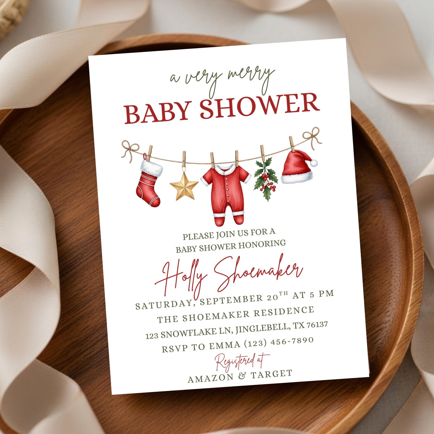 Winter Baby Shower Invitation Very Merry Baby Shower Christmas Baby Shower Invite  Gender Neutral Baby Shower Merry Little Baby Shower