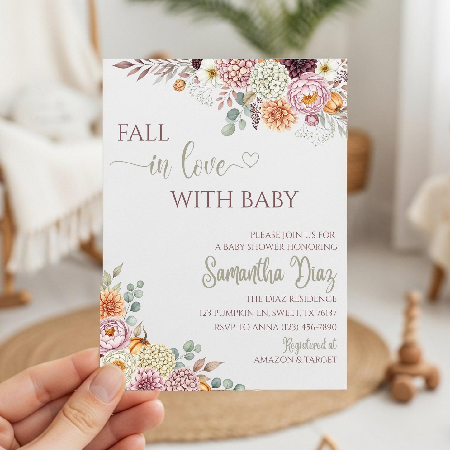 Editable Baby Shower Invitation for Fall, Autumn Pumpkin Baby Shower Invite, Fall in Love with Baby Digital Template Gender Neutral Invite Fall in Love With Baby Shower Invitation Fall Baby Shower Invite Pumpkin Baby Shower Invite  Baby Shower Gender Neutral Baby Sprinkle Invite