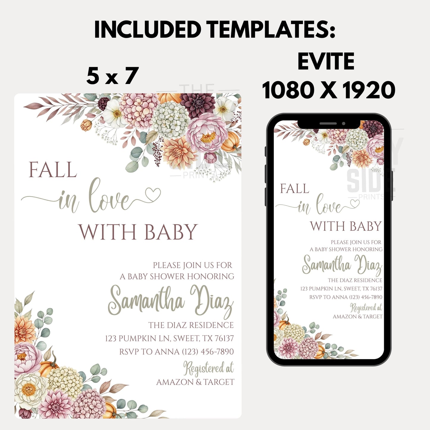 Fall in Love With Baby Shower Invitation Fall Baby Shower Invite Pumpkin Baby Shower Invite  Baby Shower Gender Neutral Baby Sprinkle Invite