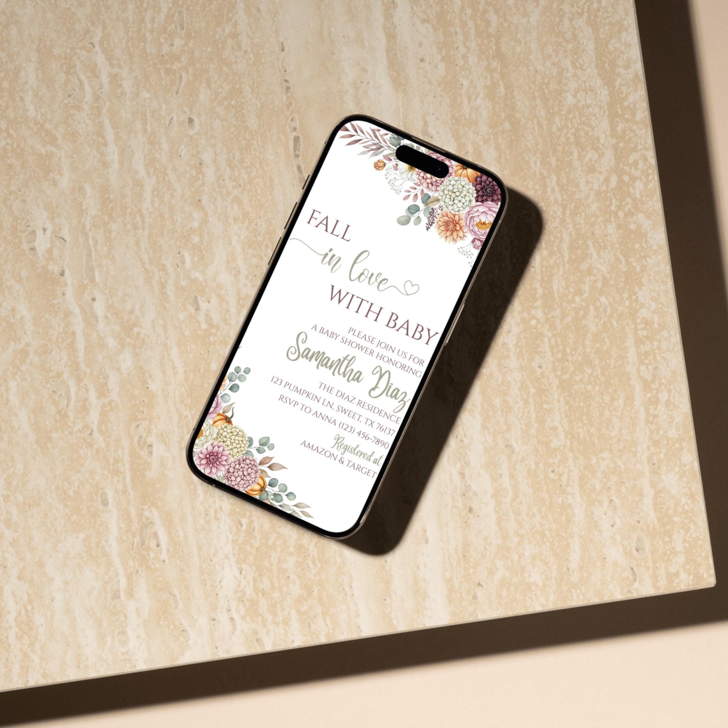 Fall in Love With Baby Shower Invitation Fall Baby Shower Invite Pumpkin Baby Shower Invite  Baby Shower Gender Neutral Baby Sprinkle Invite