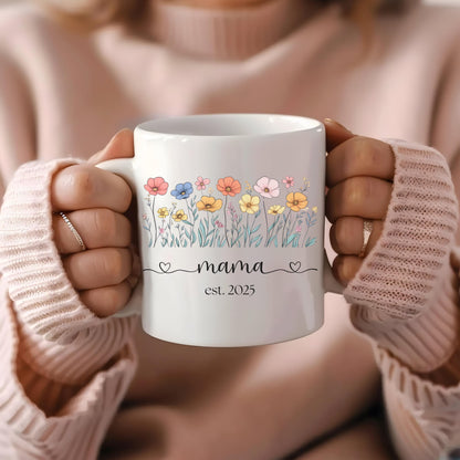 Grandma Personalized Gift New Grandma Gift Grandma Mug Pregnancy Announcement Personalized Floral Mug Floral Coffee Cup Personalized Mug