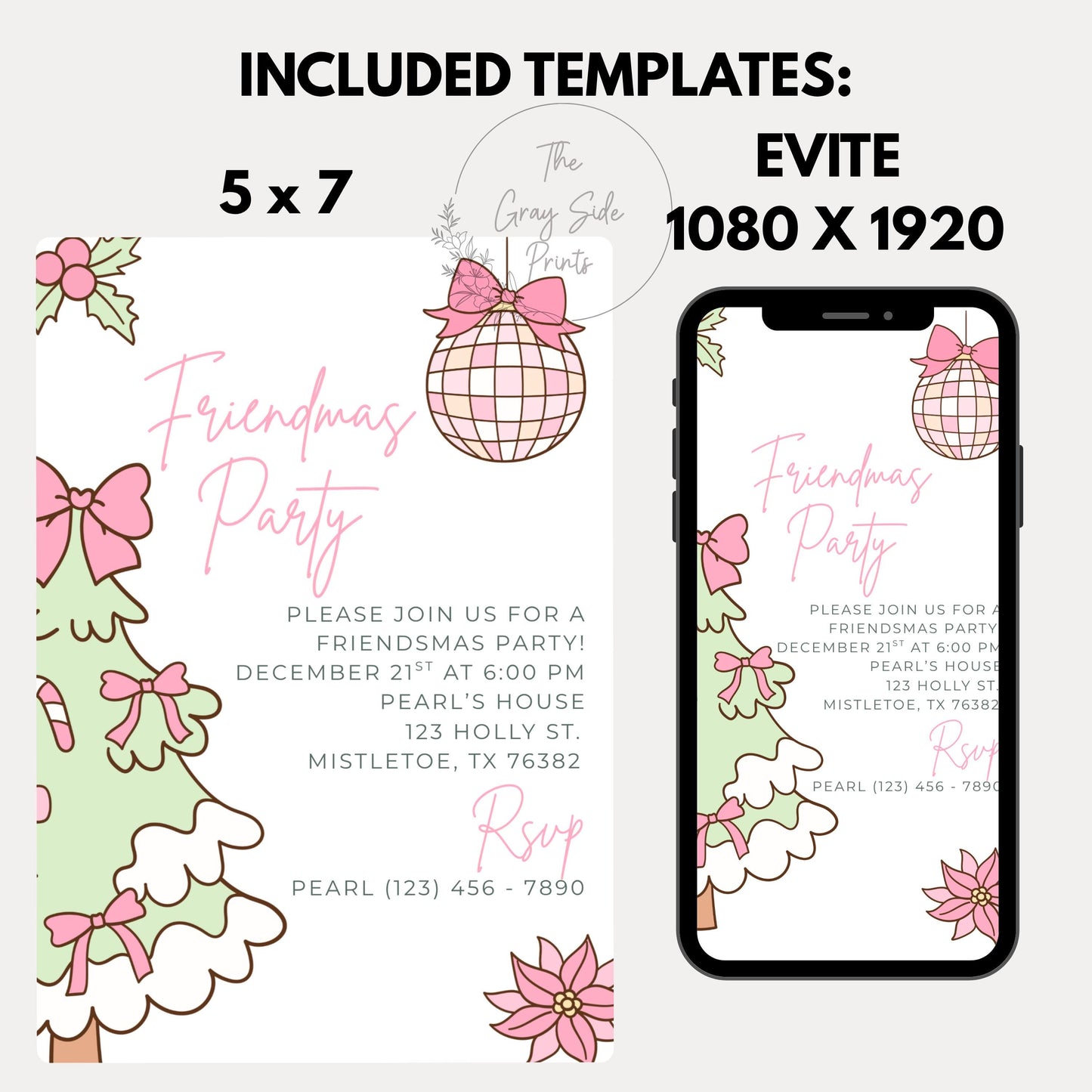 Friendsmas Party Invitation Christmas Party Invitation Girls Christmas Party Christmas Party With Friends Christmas Dinner Party Girls Night