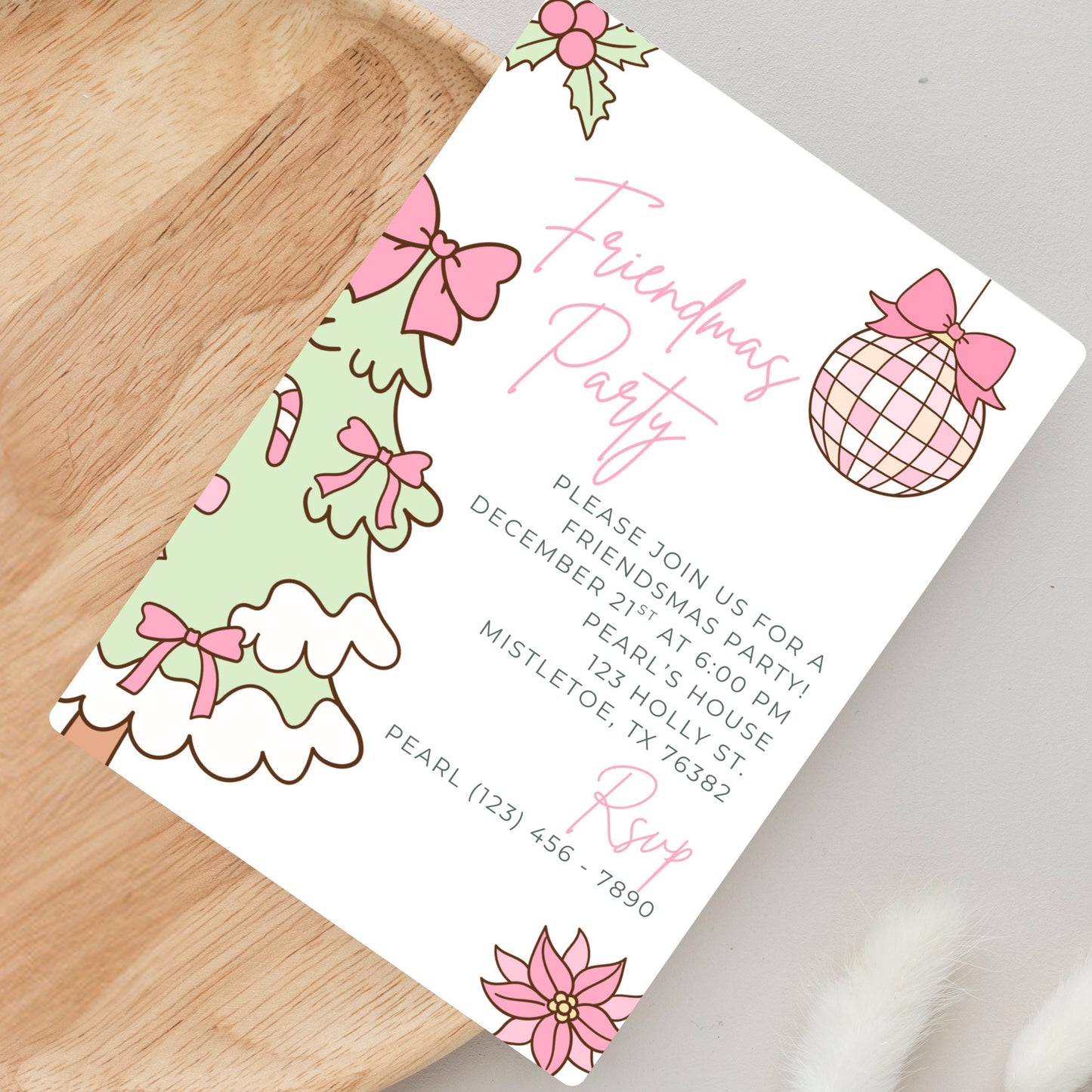 Friendsmas Party Invitation Christmas Party Invitation Girls Christmas Party Christmas Party With Friends Christmas Dinner Party Girls Night