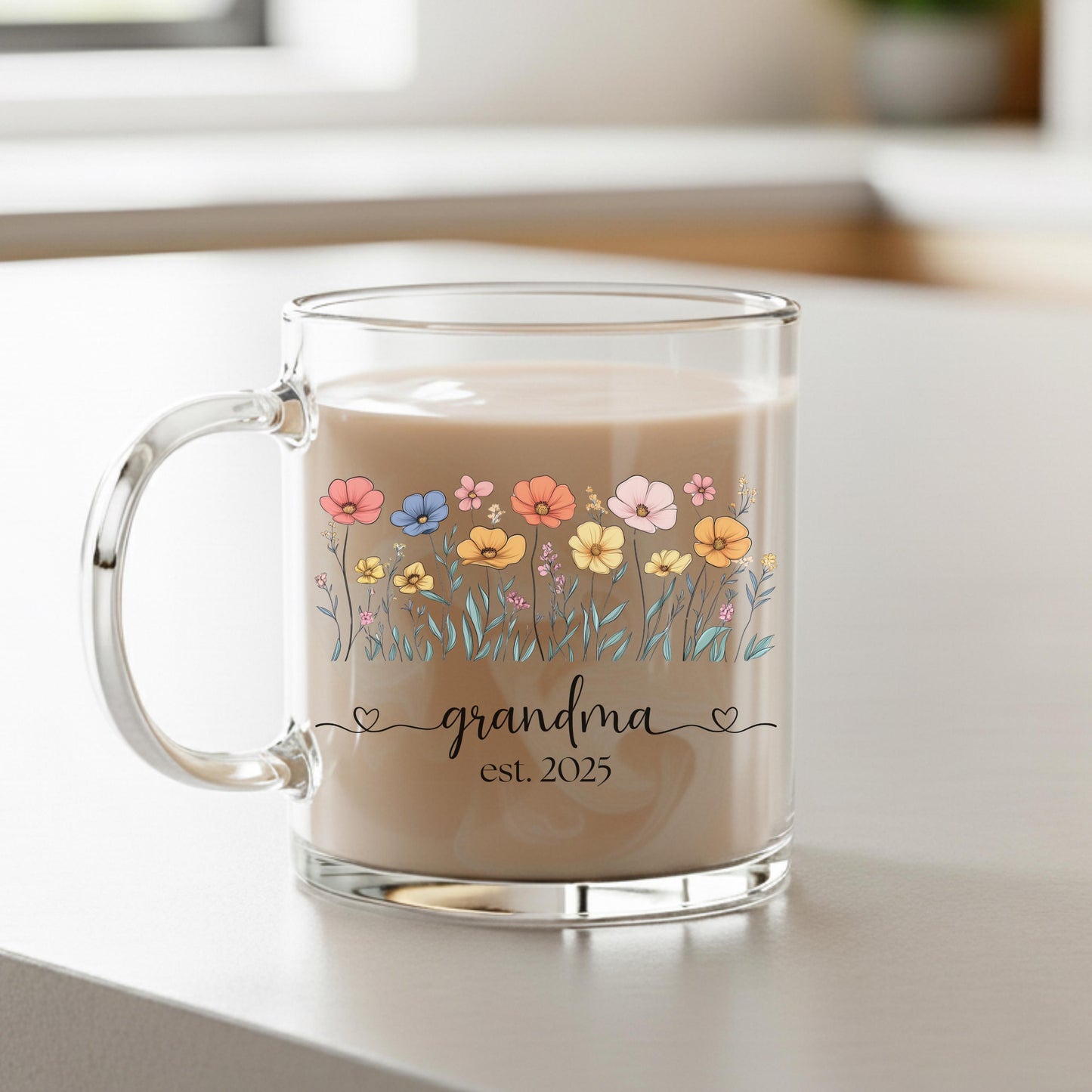 Grandma Personalized Gift New Grandma Gift Grandma Mug Pregnancy Announcement Personalized Floral Mug Floral Coffee Cup Personalized Mug