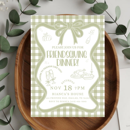 Friendsgiving Dinner Party Invitation Thanksgiving Potluck Invite Hand Drawn Holiday Dinner Party for Friends Thanksgiving Pumpkin