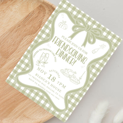 Friendsgiving Dinner Party Invitation Thanksgiving Potluck Invite Hand Drawn Holiday Dinner Party for Friends Thanksgiving Pumpkin