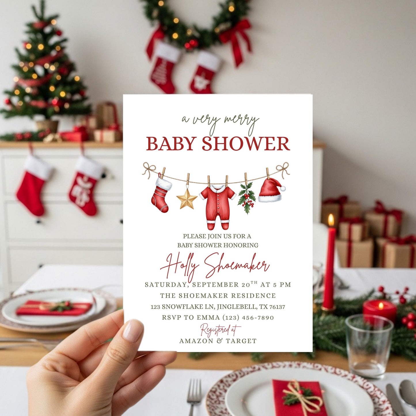 Winter Baby Shower Invitation Very Merry Baby Shower Christmas Baby Shower Invite  Gender Neutral Baby Shower Merry Little Baby Shower