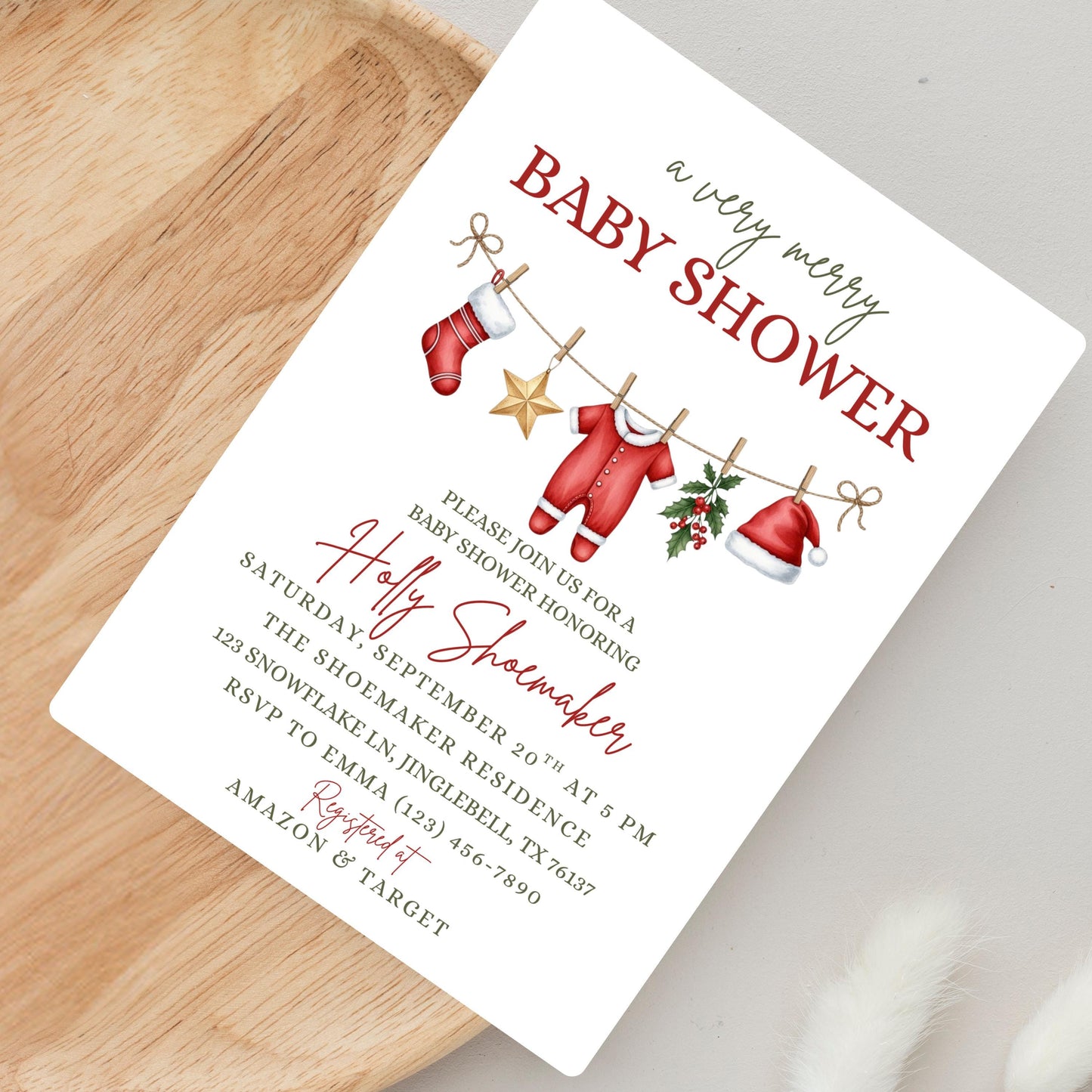 Winter Baby Shower Invitation Very Merry Baby Shower Christmas Baby Shower Invite  Gender Neutral Baby Shower Merry Little Baby Shower